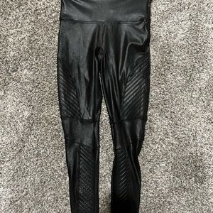 SPANX Faux Leather Moto Leggings